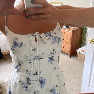 White floral flowy summer dress